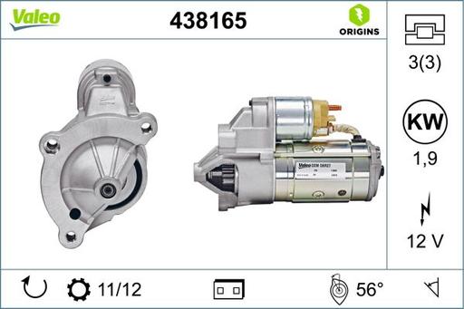 [438165] STARTER MOTOR VALEO PSA