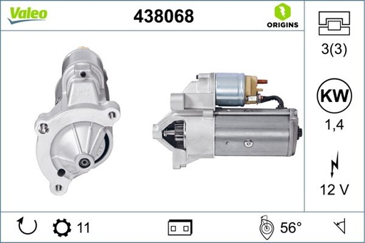 [438068] STARTER MOTOR VALEO PSA FIAT