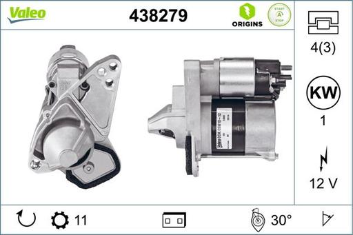 [438279] STARTER MOTOR VALEO RENAULT