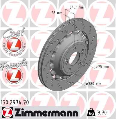[150.2974.70] REAR DISC RH ZIMMERMANN BMW