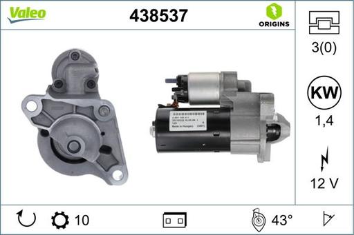 [438537] STARTER MOTOR VALEO VOLVO