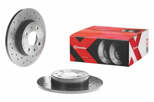 [08.5085.1X] BRAKE DISC FRONT BRAKE DISC REAR 240MM BREMBO FIAT (CROSS DRILLED)