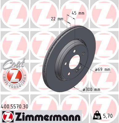 [400.5570.30] BRAKE DISC REAR 300MM ZIMMERMANN MERC