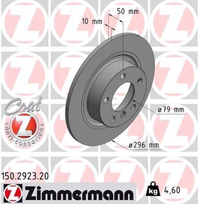 [150.2923.20] BRAKE DISC REAR 296MM ZIMMERMANN MINI