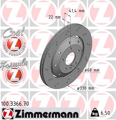 [100.3366.70] REAR DISC ZIMMERMANN VAG