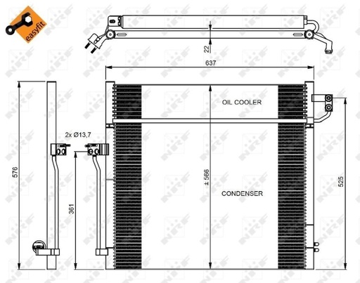 [350080] A/C CONDENSOR NRF MERC