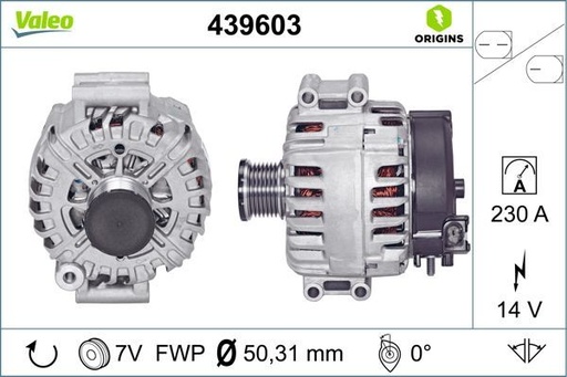 [439603] ALTERNATOR 14V 230AMP VALEO BMW