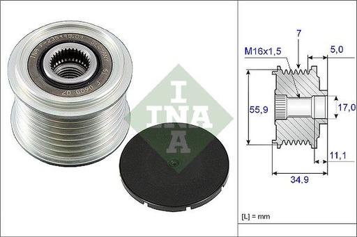 [535 0083 10] ALTERNATOR CLUTCH INA VAG