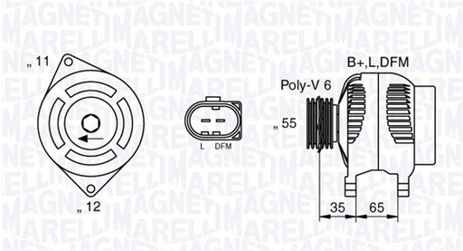 [MAN7014] ALTERNATOR MAGNETI MARELLI ALFA 12V 150A