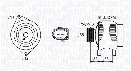 [MAN7014] ALTERNATOR MAGNETI MARELLI ALFA 12V 150A