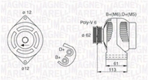 [MQA1885] ALTERNATOR MAGNETI MARELLI ALFA FIAT