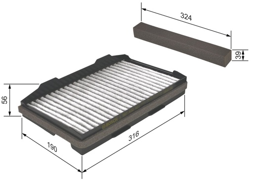 [R2401] A/C MICRO FILTER [CARBON] BOSCH SAAB