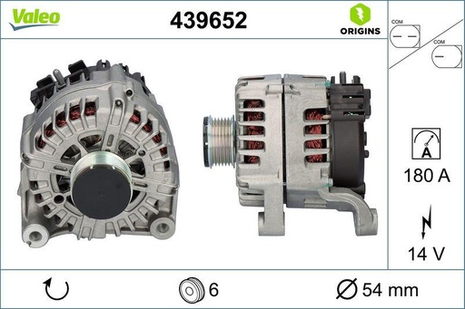 [439652] ALTERNATOR VALEO BMW 14V 180A