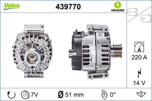 [439770] ALTERNATOR VALEO MERC 14V 220A