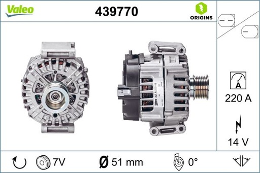 [439770] ALTERNATOR VALEO MERC 14V 220A