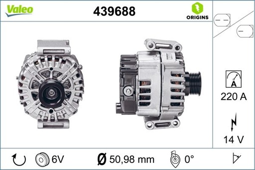 [439688] ALTERNATOR VALEO MERC 14V 220A