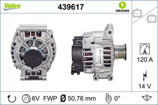 [439617] ALTERNATOR VALEO MINI/PSA 120AMP