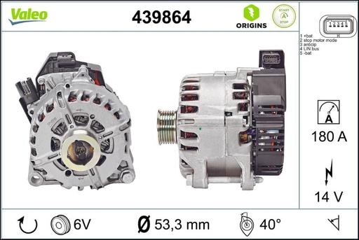 [439864] ALTERNATOR VALEO PSA