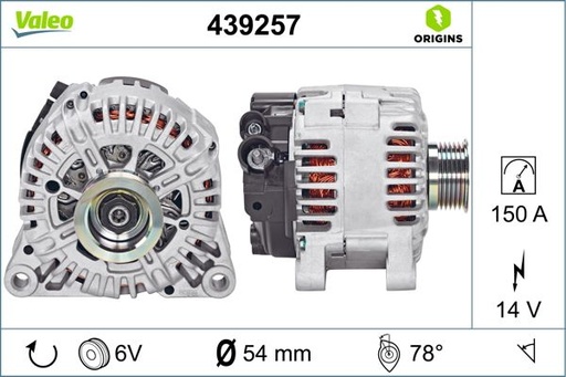 [439257] ALTERNATOR VALEO PSA 14V 150A