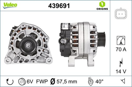 [439691] ALTERNATOR VALEO PSA 14V 70A