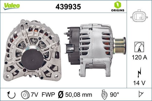 [439935] ALTERNATOR VALEO RENAULT 14V 120A