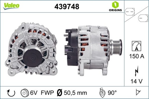 [439748] ALTERNATOR VALEO VAG 14V 150A