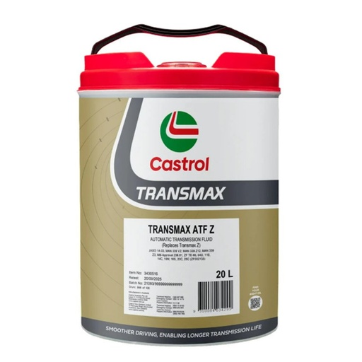 [3430516] ATF OIL 20L TRANSMAX ATF Z RED CASTROL