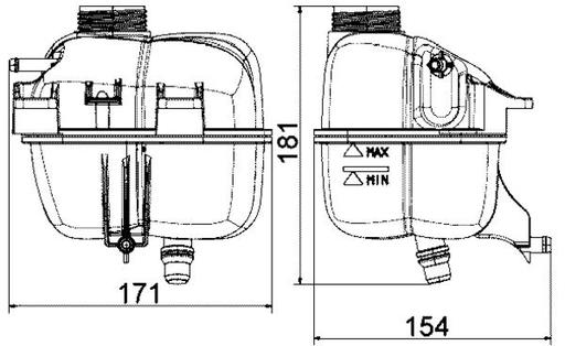 [CRT 87 001S] EXPANSION TANK W/O CAP MAHLE MINI