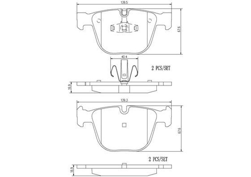 [P06053N] REAR PADS BREMBO CERAMIC BMW