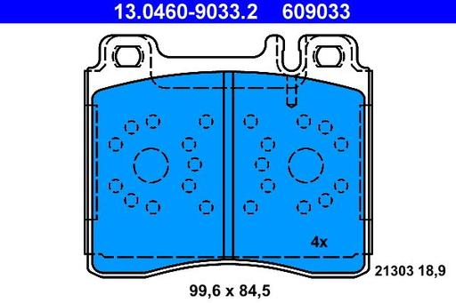[13.0460.9033.2] BRAKE PADS FRONT ATE MERC