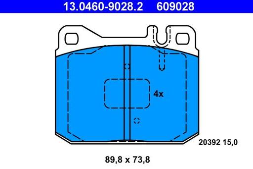 [13.0460.9028.2] BRAKE PADS FRONT ATE MERC
