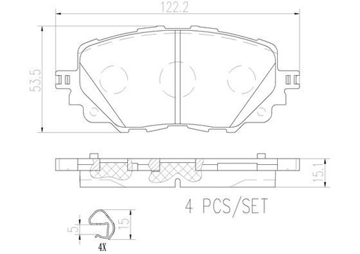 [P49054N] BRAKE PADS FRONT BREMBO CERAMIC ABARTH MAZDA