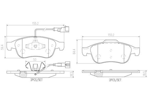 [P23148N] FRONT PADS BREMBO CERAMIC ALFA