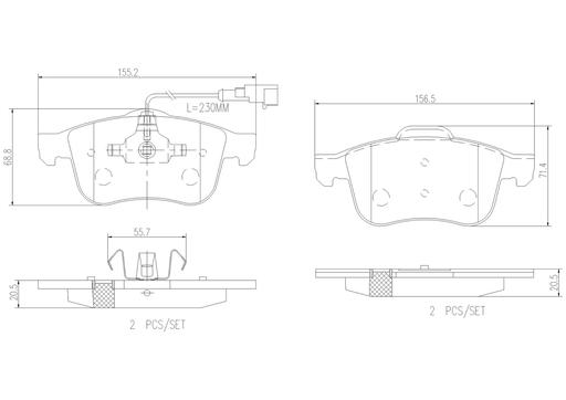 [P23103N] BRAKE PADS FRONT BREMBO CERAMIC ALFA