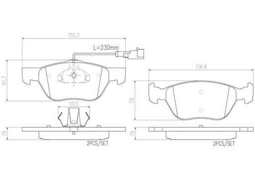 [P23077N] BRAKE PADS FRONT BREMBO CERAMIC ALFA