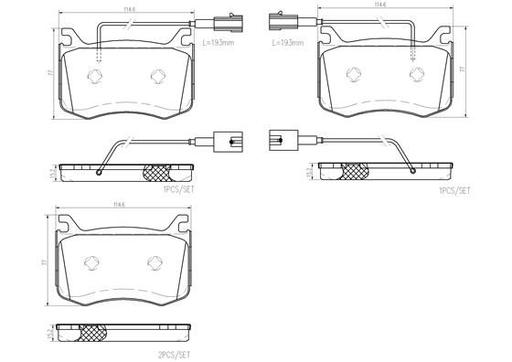 [P23183N] BRAKE PADS FRONT WITH SENSOR BREMBO CERAMIC ALFA