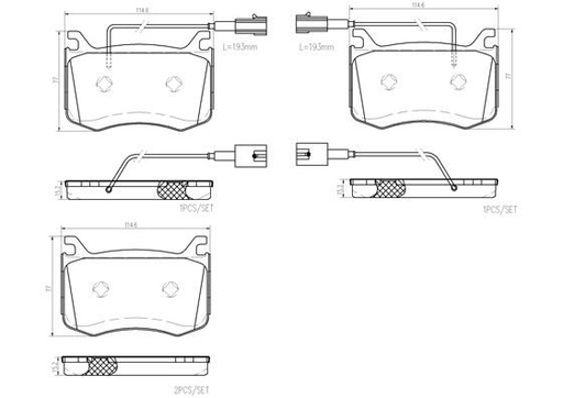 [P23183N] FRONT PADS W/SENSOR BREMBO CERAMIC ALFA
