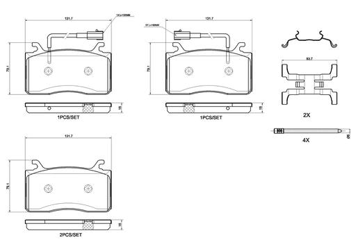 [P23185N] BRAKE PADS FRONT WITH SENSOR BREMBO CERAMIC ALFA