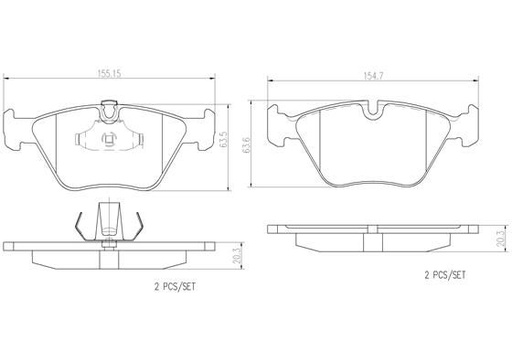 [P06065N] BRAKE PADS FRONT BREMBO CERAMIC BMW