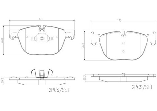 [P06049N] BRAKE PADS FRONT BREMBO CERAMIC BMW