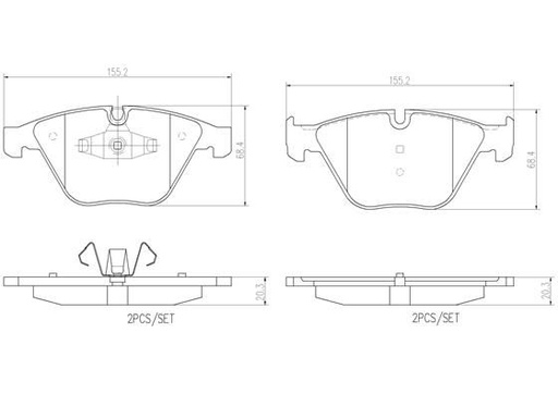 [P06055N] BRAKE PADS FRONT BREMBO CERAMIC BMW
