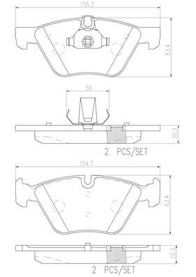 [P06057N] BRAKE PADS FRONT BREMBO CERAMIC BMW