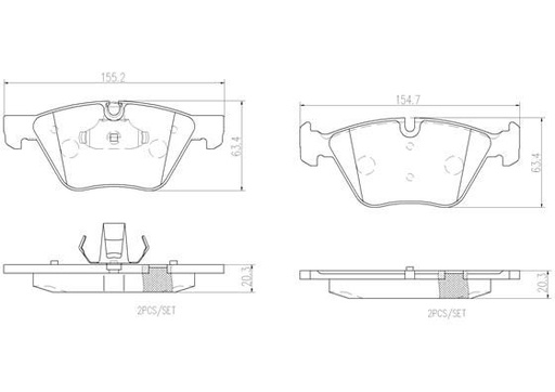 [P06036N] BRAKE PADS FRONT BREMBO CERAMIC BMW