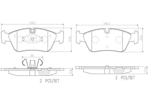 [P06035N] BRAKE PADS FRONT BREMBO CERAMIC BMW