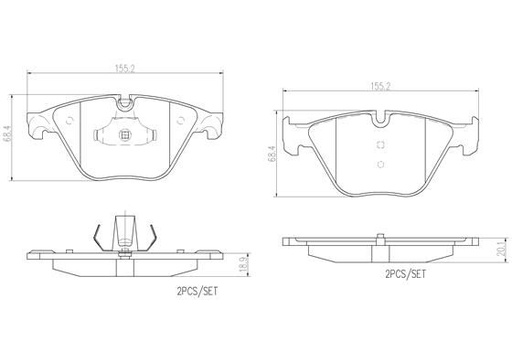 [P06074N] FRONT PADS BREMBO CERAMIC BMW
