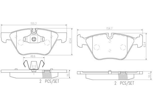 [P06040N] FRONT PADS BREMBO CERAMIC BMW