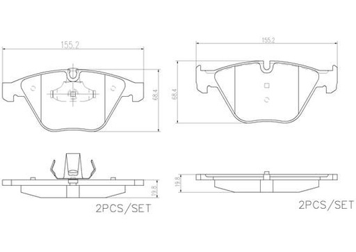 [P06081N] BRAKE PADS FRONT BREMBO CERAMIC BMW