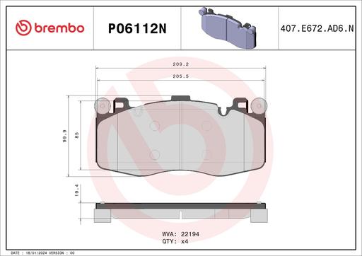 [P06112N] BRAKE PADS FRONT BREMBO CERAMIC BMW