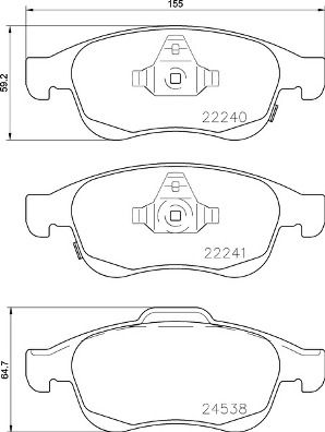 [P23165] BRAKE PADS FRONT BREMBO FIAT