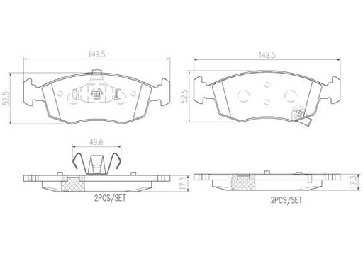 [P11031N] BRAKE PADS FRONT BREMBO CERAMIC FIAT